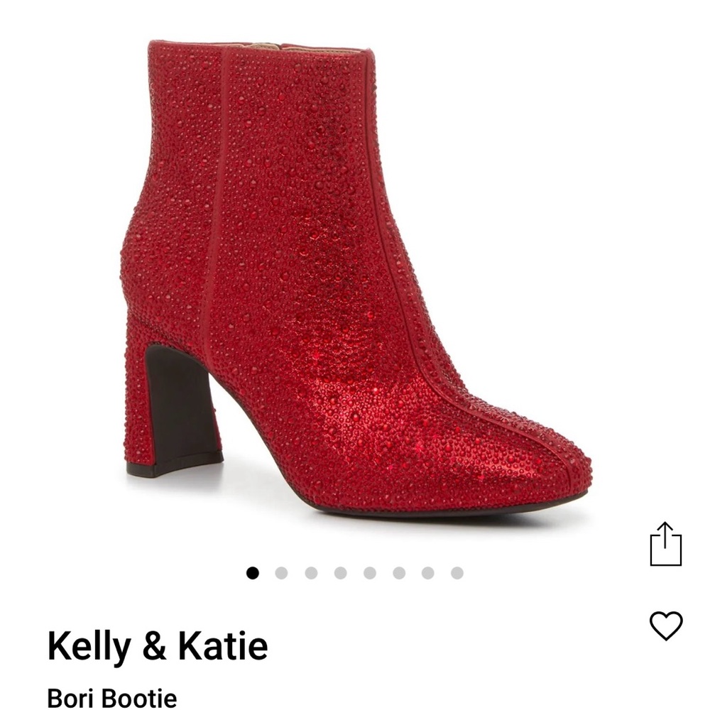 Kelly & Katie Sparkling Red Ankle Booties 7.5 Wide